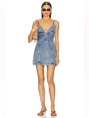 RE/DONE Originals Seamed Dress in Acid Blue Size  XS